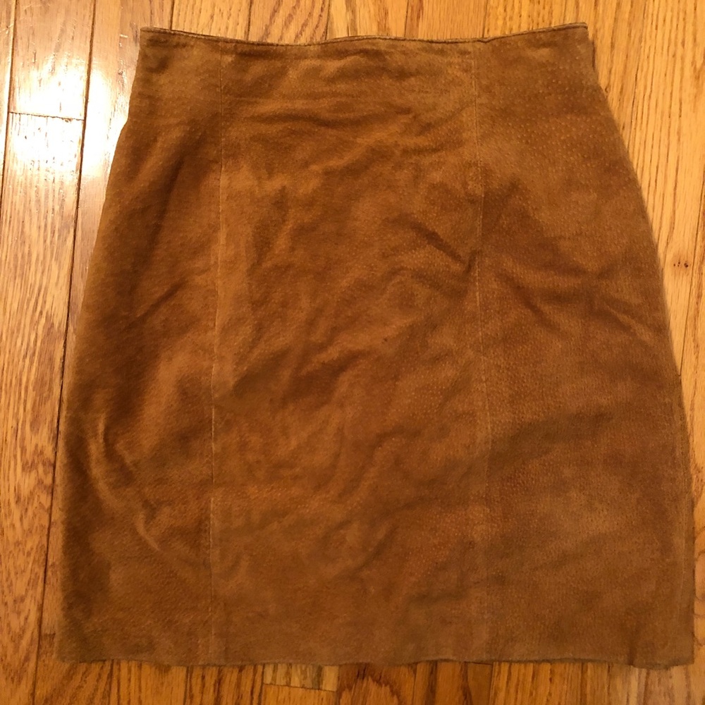 Brown leather skirt